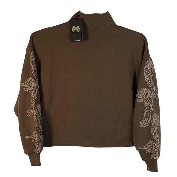 Darc Sport SHE Everson‎ Sweater Womens Small Desert Dust Mock Neck Quarter Zip - Picture 2 of 6